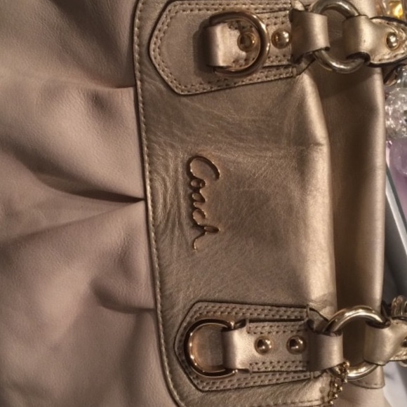Coach cream and gold leather purse - Picture 2 of 2